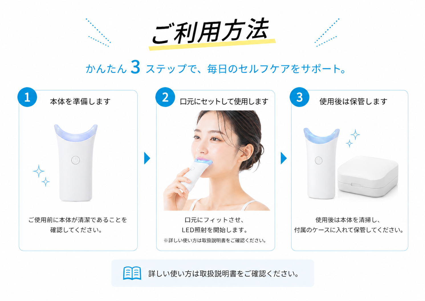 家庭用LED照射器のご利用方法